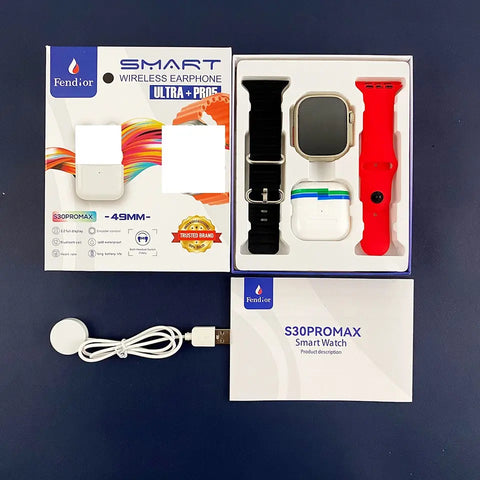 S30 Pro Max Smart Watch with Airpods 2 in 1