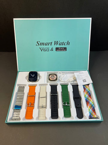 Y60 7in1 Smart Watch (7 Straps & Watch Case)