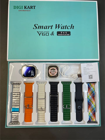 Y60 7in1 Smart Watch (7 Straps & Watch Case)