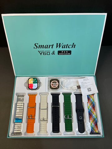 Y60 7in1 Smart Watch (7 Straps & Watch Case)