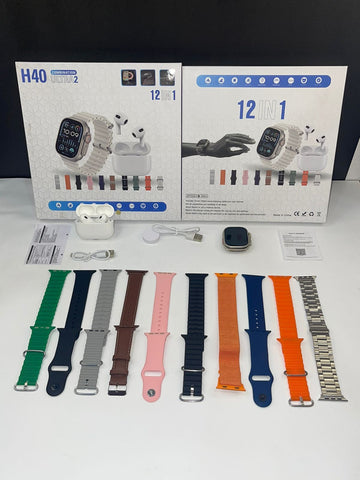 H40 12in1 Ultra 2 Smart Watch with Airpods