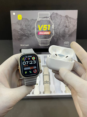 V51 10in1 Suit Smart Watch with Airpods Digi Kart