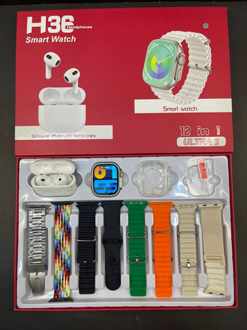 Original H36 12in1 Ultra 2 Smart Watch with Airpods