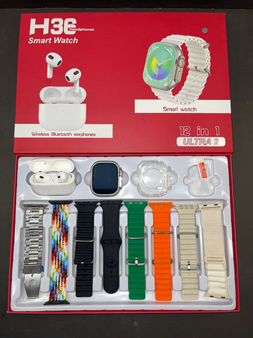 Original H36 12in1 Ultra 2 Smart Watch with Airpods